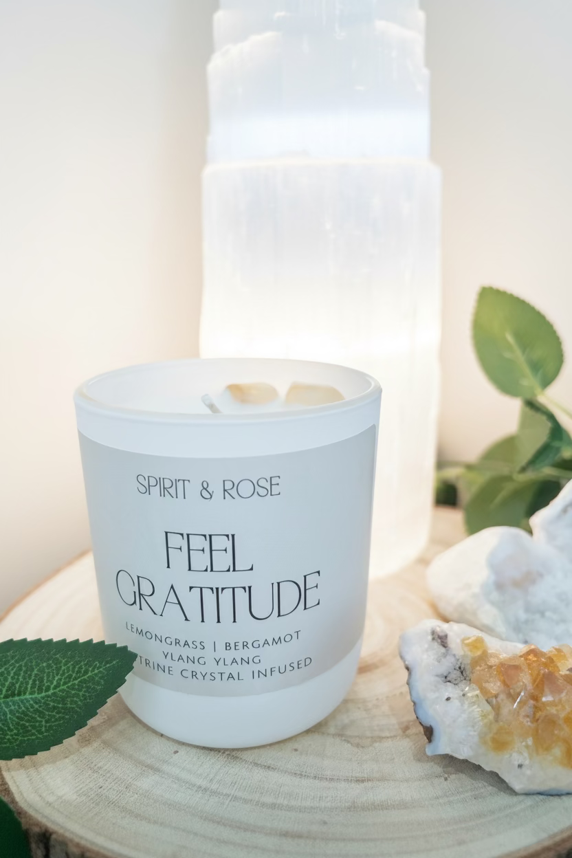 Feel Gratitude Large Essential Oil Ritual Candle