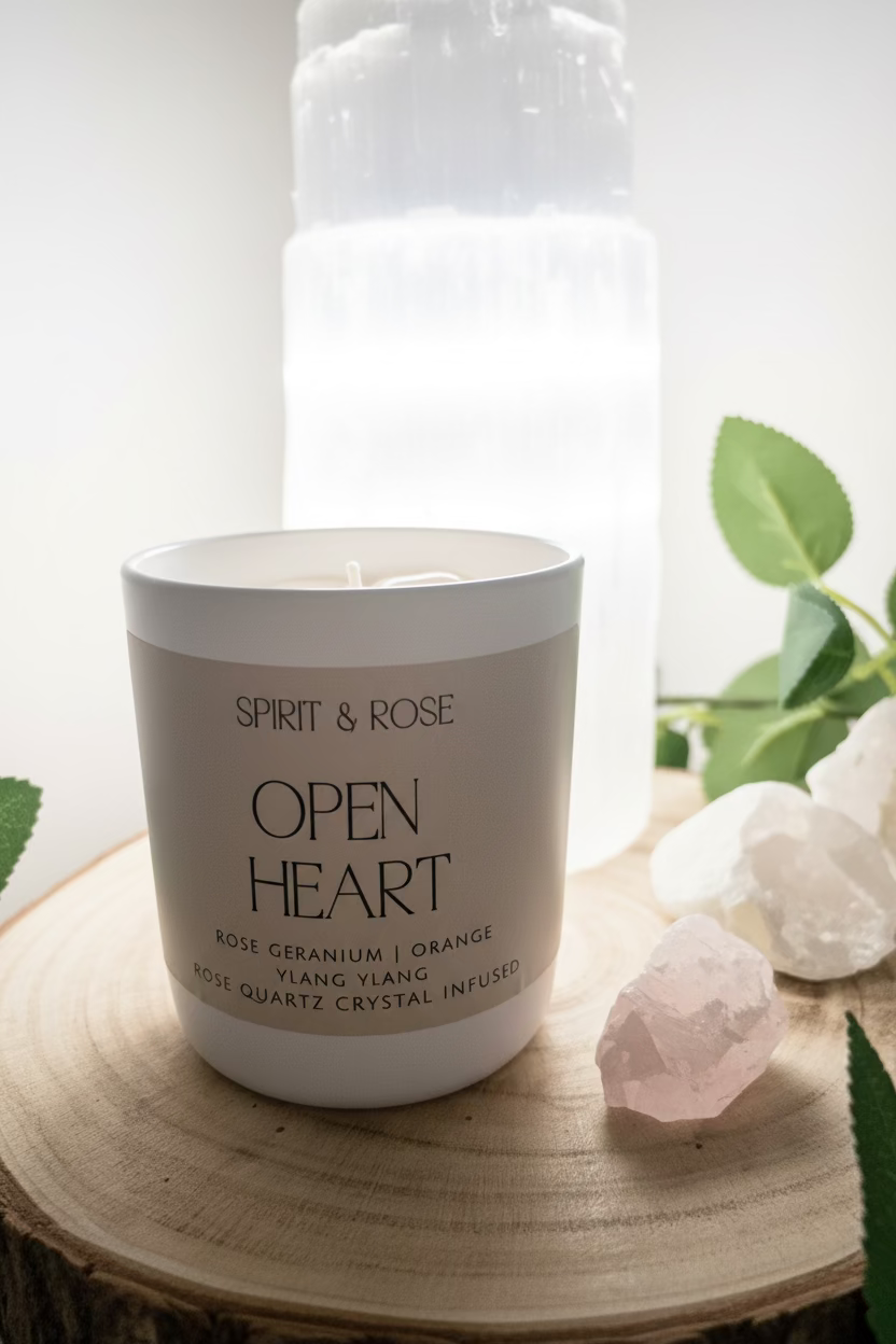 Open Heart Large Essential Oil Ritual Candle
